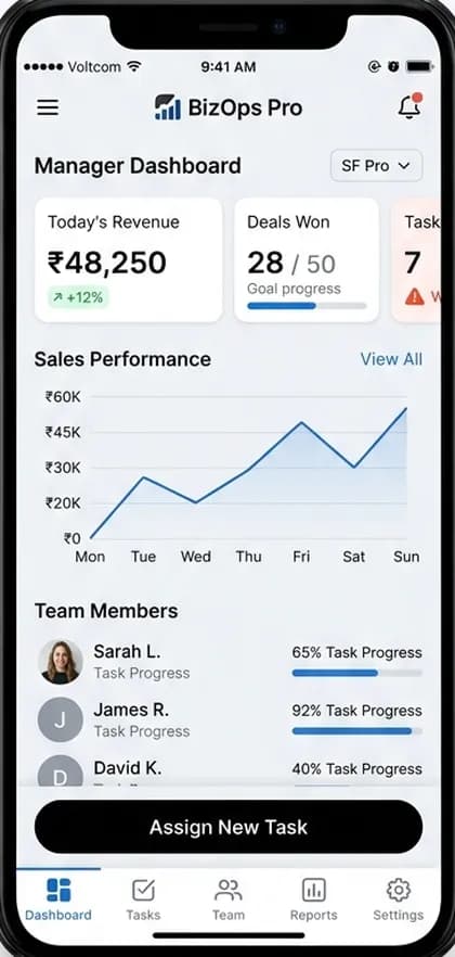 Fleet Operations App - Manager app — app screen designed by CloneAppTech