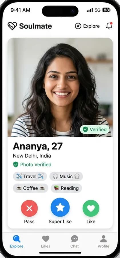 Hinge-Style Dating App - Member app — app screen designed by CloneAppTech