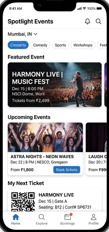 Festival Management App - Attendee app — app screen designed by CloneAppTech