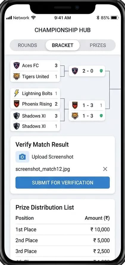 Cloud Gaming Platform App - Organiser tools — app screen designed by CloneAppTech