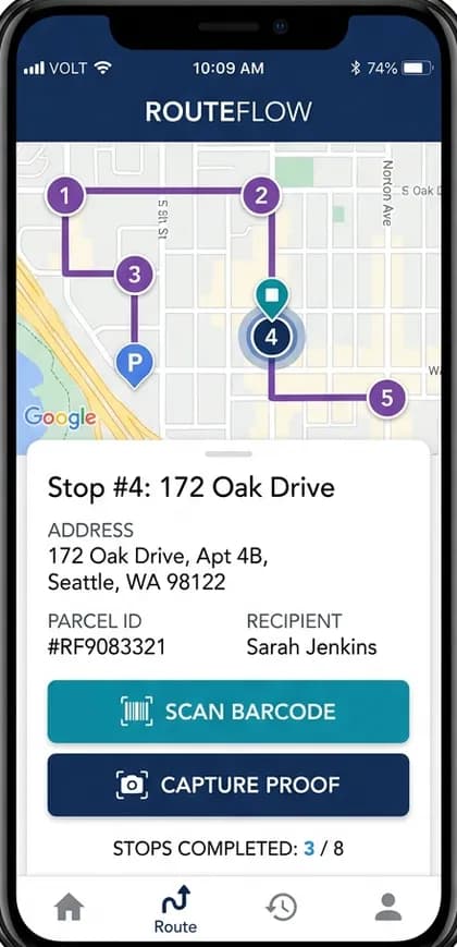 Logistics & Courier partner app — app screen designed by CloneAppTech