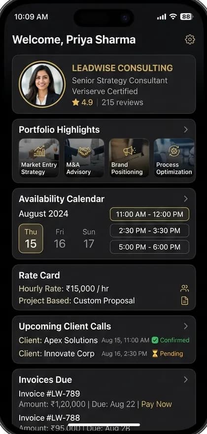 Architect Booking App - Professional app — app screen designed by CloneAppTech