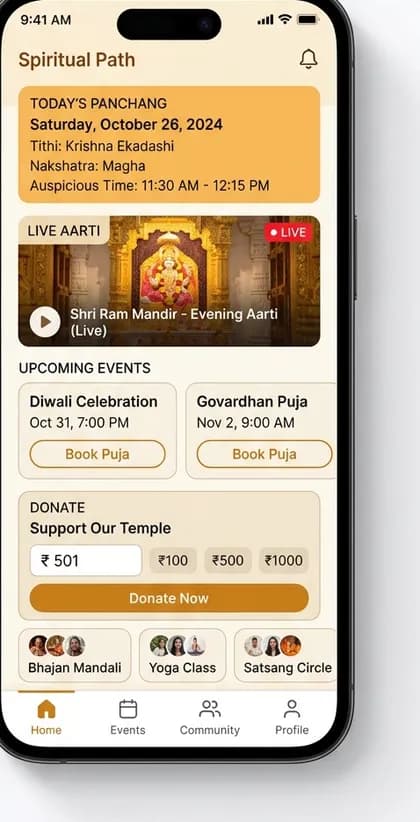 Spiritual Teacher Booking App - Member app — app screen designed by CloneAppTech