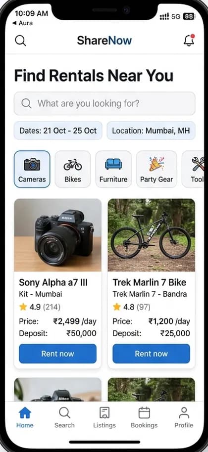 Tool Rental App - Renter app — app screen designed by CloneAppTech