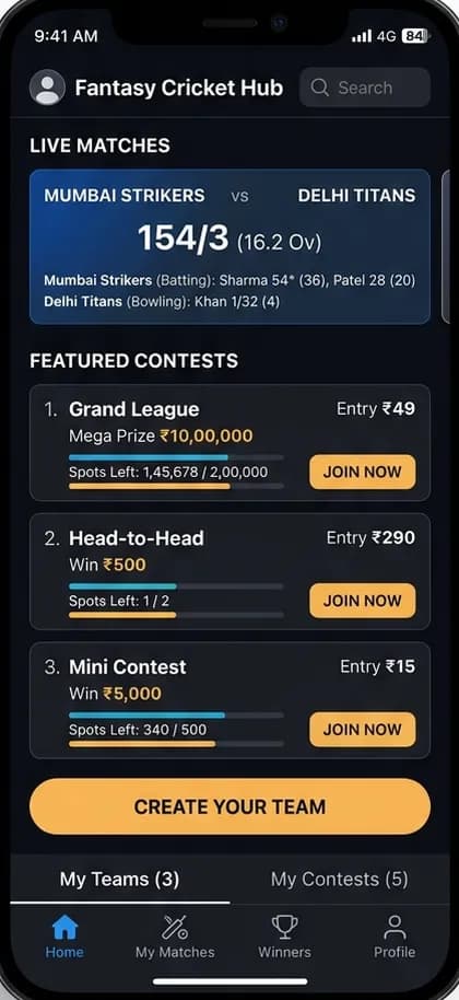 Fantasy Football App - Fan / player app — app screen designed by CloneAppTech
