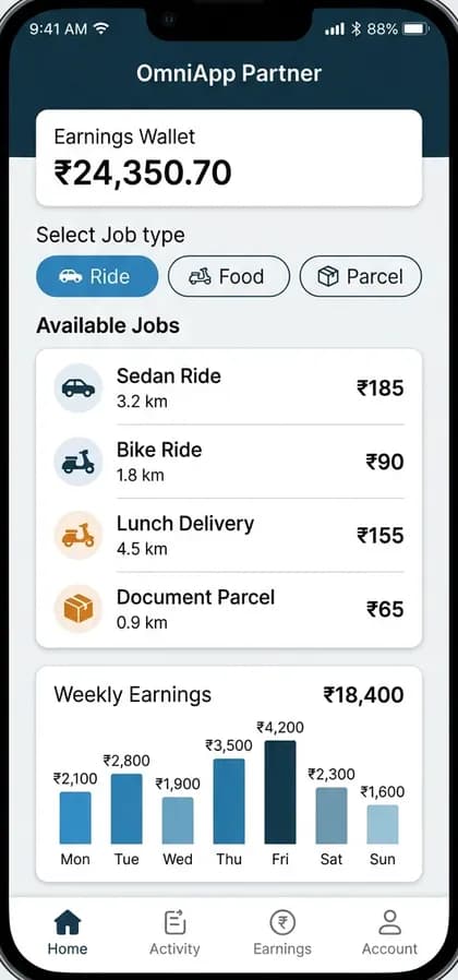 Gojek Clone App - Partner apps — app screen designed by CloneAppTech