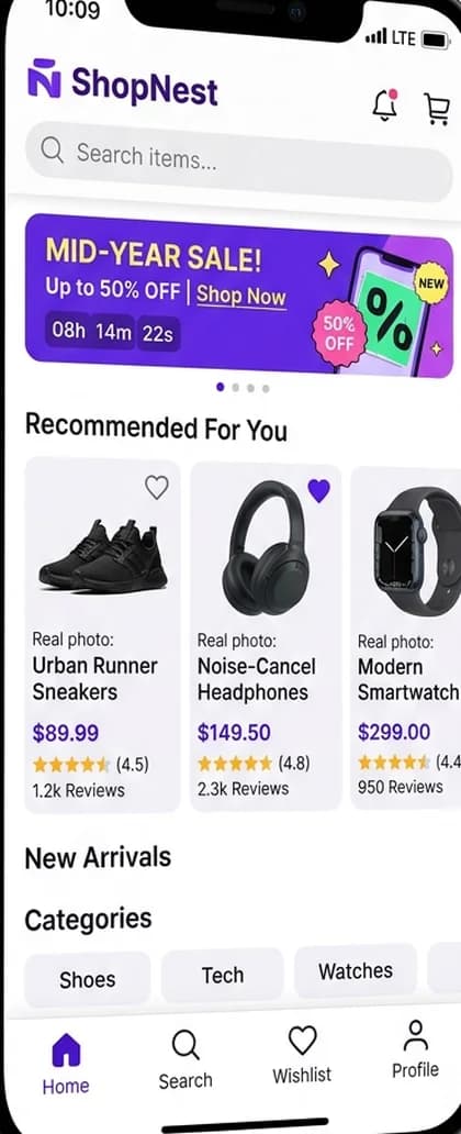 eBay — app screen designed by CloneAppTech