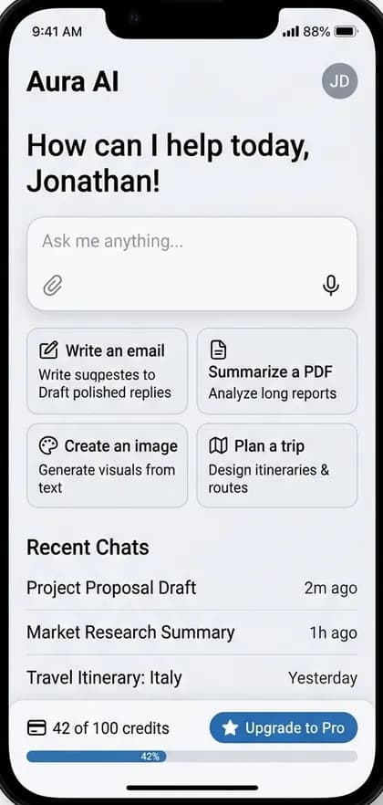 AI Document Analysis App - User app — app screen designed by CloneAppTech