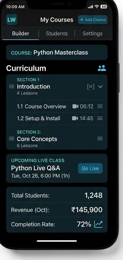 BYJU'S-Style Learning App - Instructor app — app screen designed by CloneAppTech