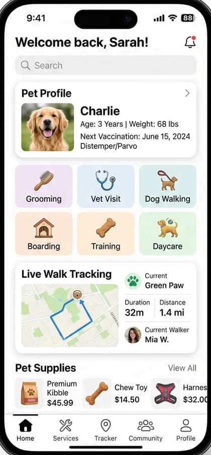 Veterinary Appointment App - Owner app — app screen designed by CloneAppTech