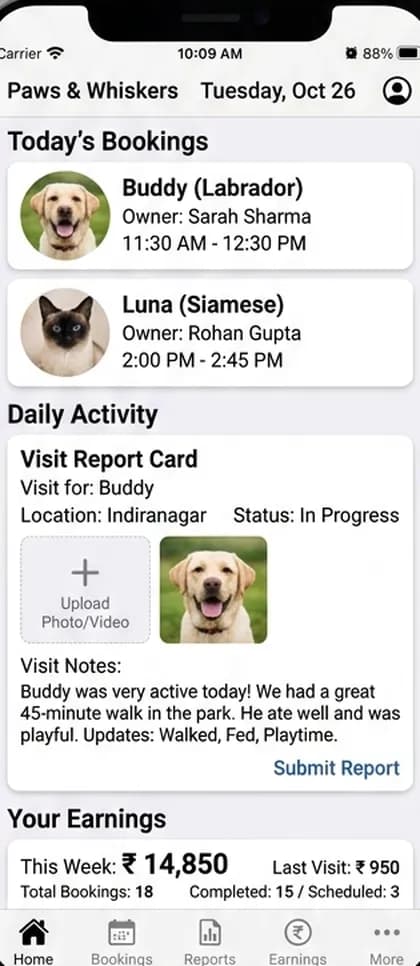 Veterinary Appointment App - Caregiver / vet app — app screen designed by CloneAppTech