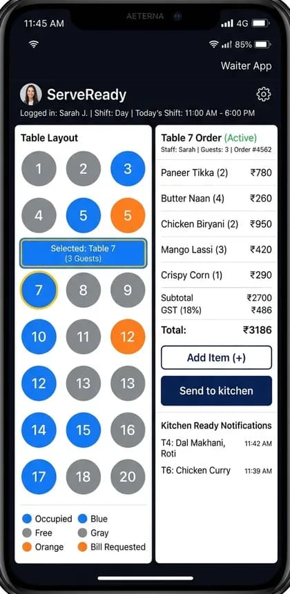 Waitlist Management App - Staff app — app screen designed by CloneAppTech